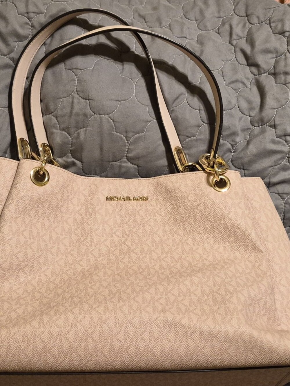 Michael Kors Blush Pink Shoulder Tote with Gold Hardware